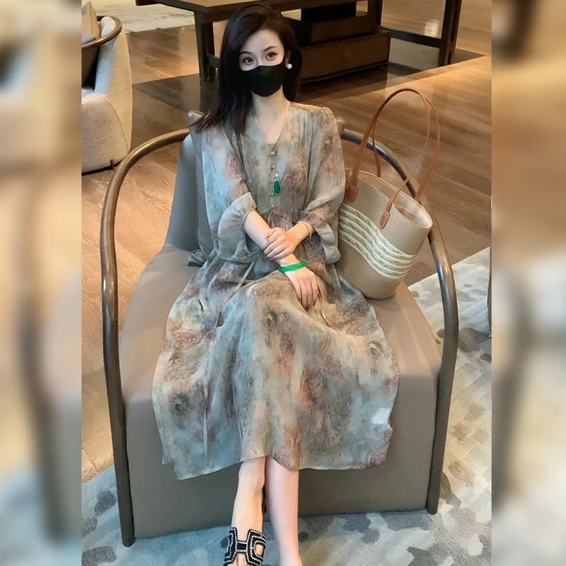 Linda姐高端线【欧若风】新款时尚气质显瘦法式连衣裙AS5LYH0091