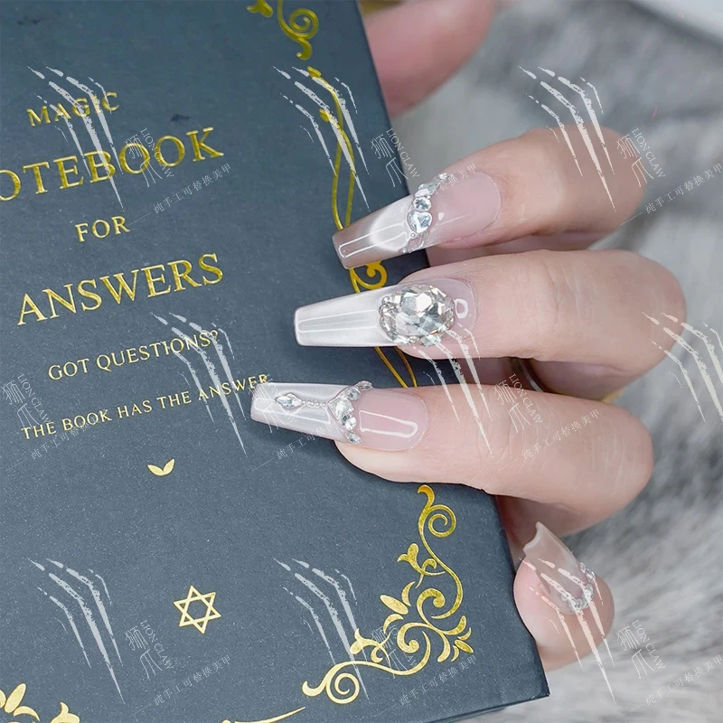 【指尖情书】春日爆闪鸽子蛋高级感显白猫眼爱心手工美甲穿戴甲片