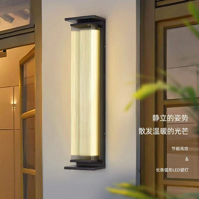 太阳能简约户外防水壁灯别墅大门长条室外轻奢院子门口柱子防雨灯