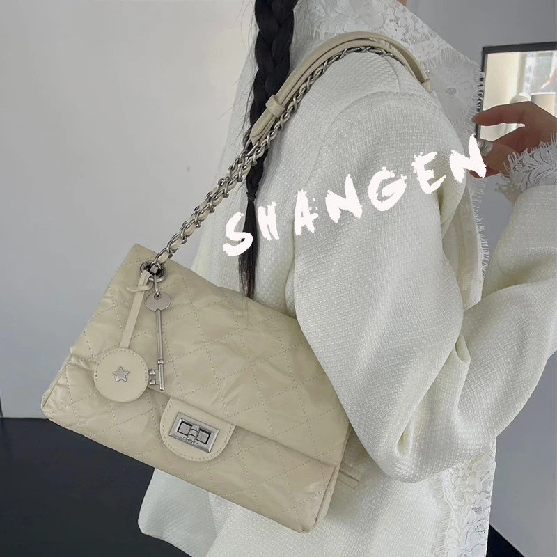 【尚恩CC】ZT-D7137-游牧白-轻奢时尚女士新款小香风单肩斜挎包