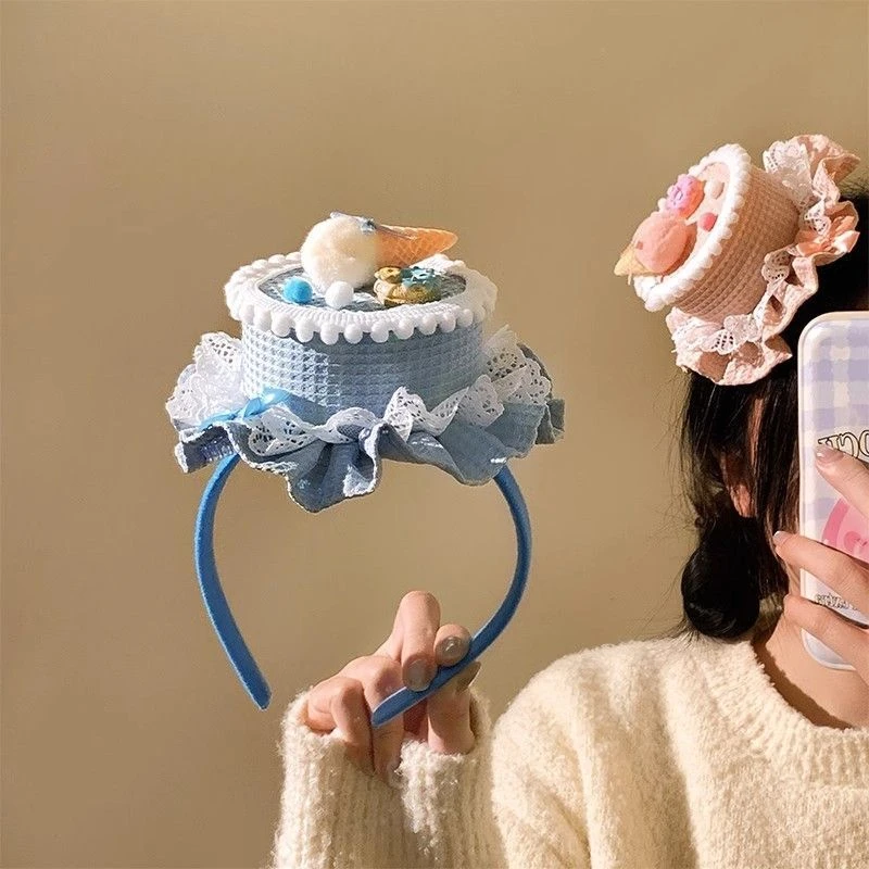 樱园亚文化少女lolita奶油蛋糕发箍洛丽塔甜点小礼帽头饰