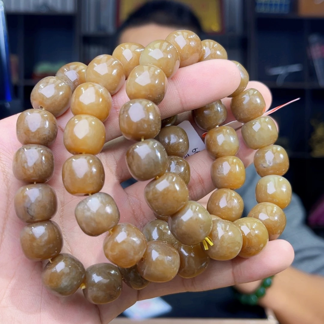 和田玉未镶嵌手串天然和田玉新疆且末金山糖料14多样性发其一