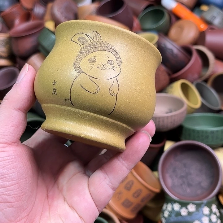 紫砂茶杯3**6全手工紫砂主人杯