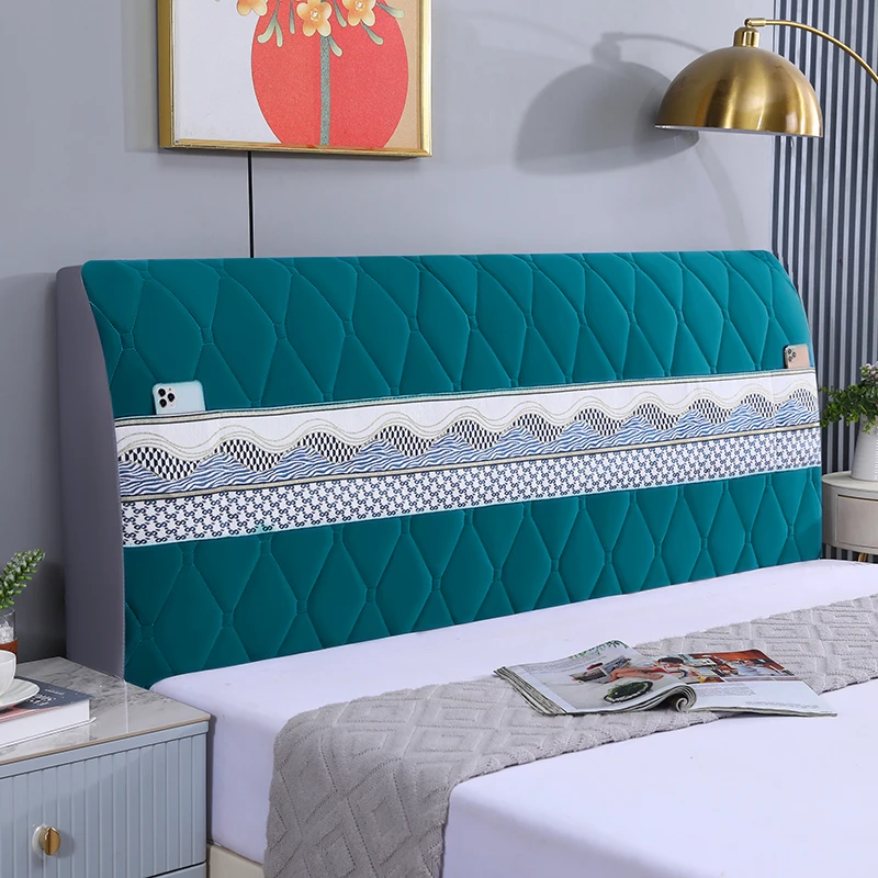 新款夹棉加厚床头罩全包软包木板皮床头防尘罩床头保护套防撞