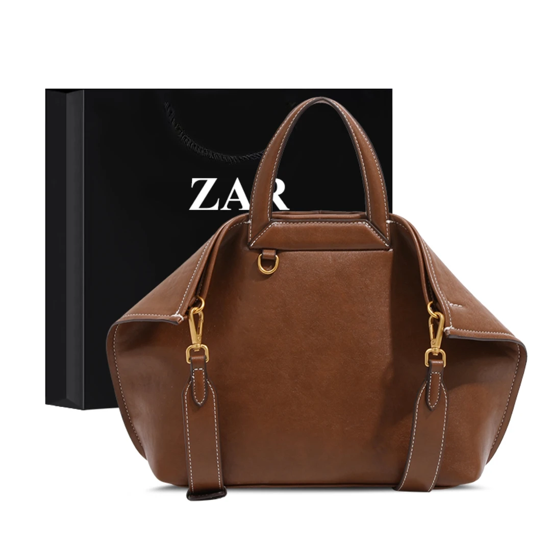 ZAR&RUILR/查瑞娜轻奢小众折耳包手提包包女复古单肩托特包斜挎包