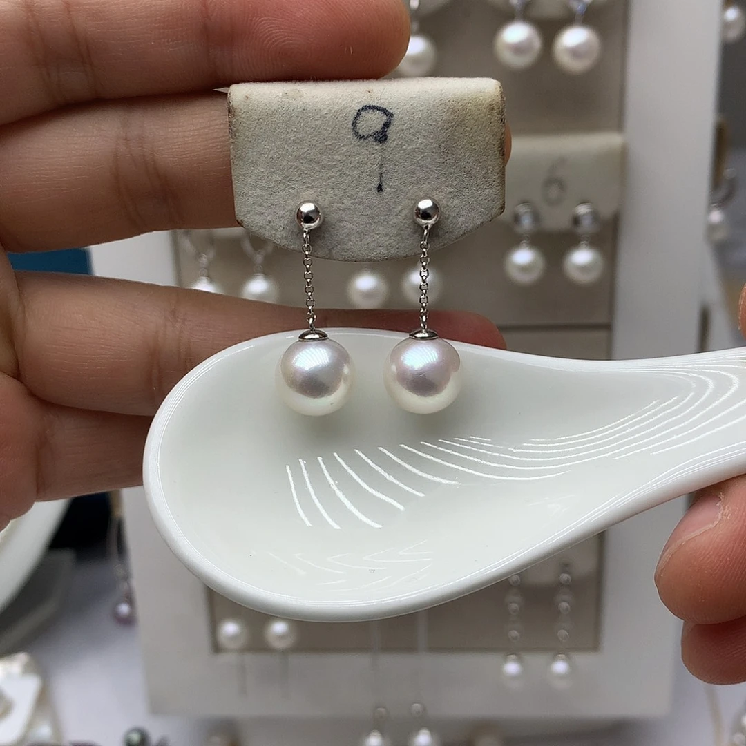 淡水珍珠耳饰银S925镶嵌
