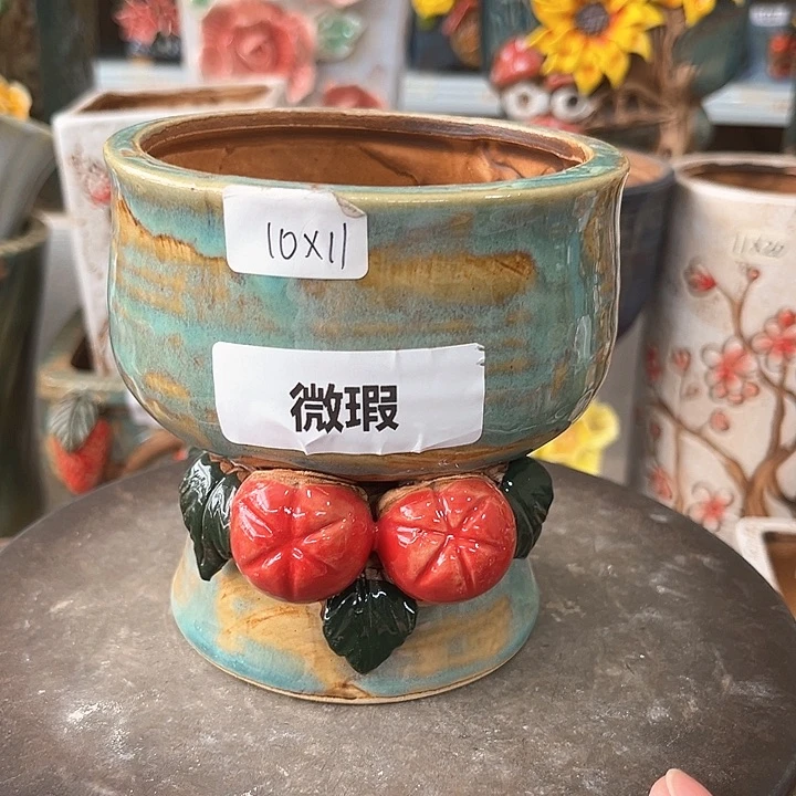 紫砂花盆粗陶材质多肉花盆