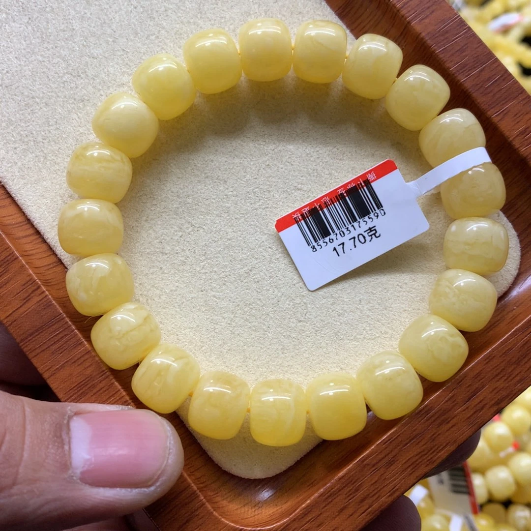 蜜蜡手链未镶嵌低***片蜜蜡