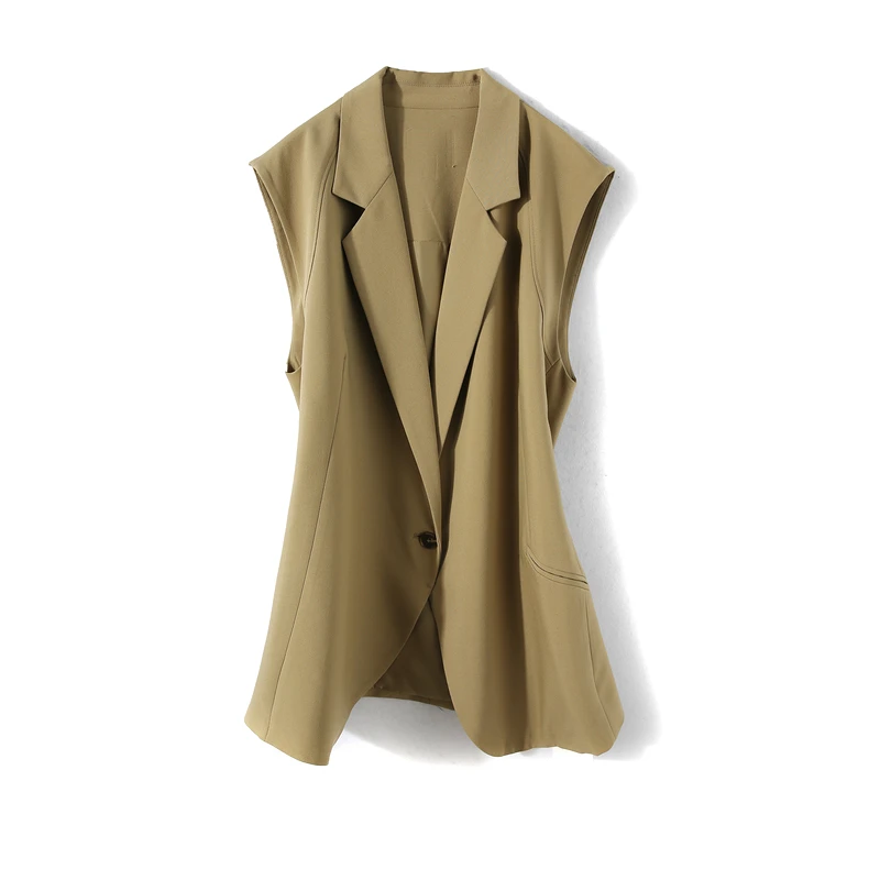 26412【碧系列】纯色百搭通勤马夹HC8166