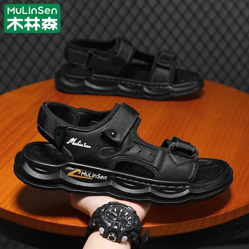 木林森凉鞋男款2025新款夏季外穿男士沙滩鞋休闲运动防滑耐磨凉拖