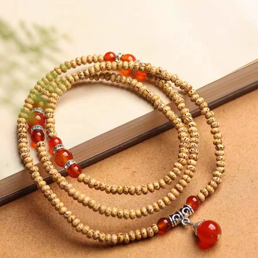 海南陈籽星月菩提无脱脂小米珠多圈手串（送多宝单圈一个）