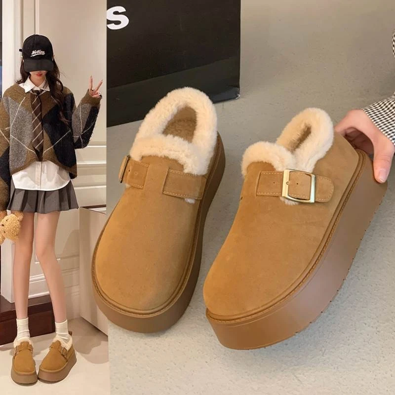 【大棉-博肯】冬季加绒加厚短筒厚绒方头雪地靴时尚百搭炸街