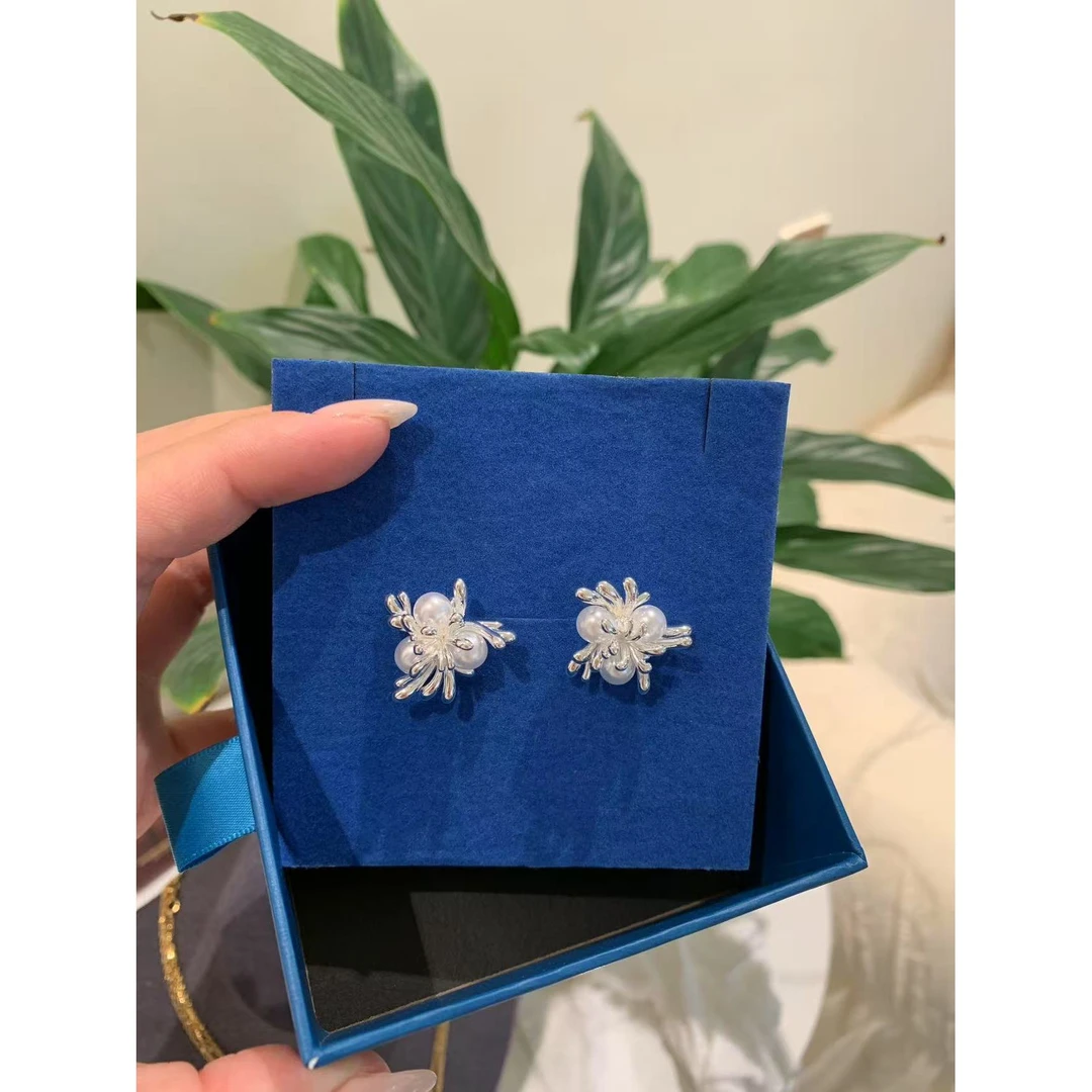 钛钢仿珍珠耳饰 李园家1号店-复古港风烟花珍珠烟花耳钉