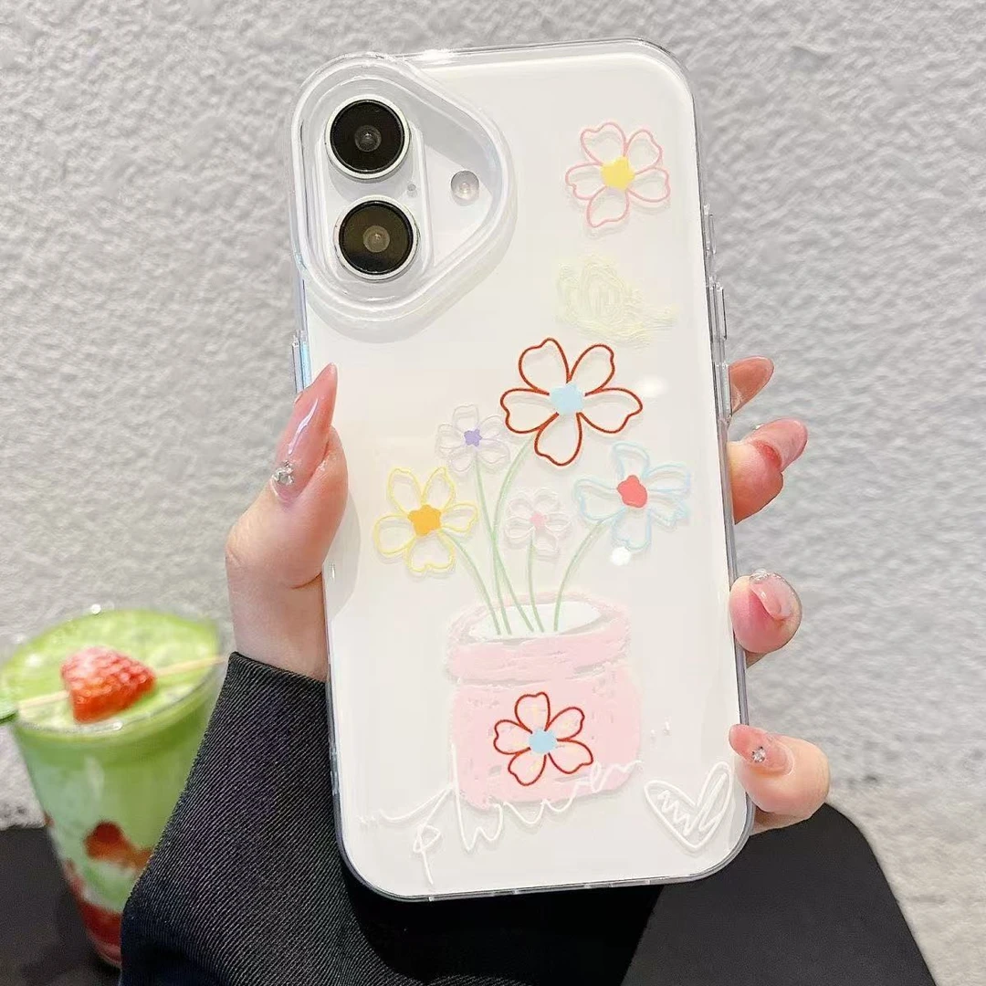 油画花瓶insIMD大孔适用苹果16手机壳iphone15华为14promax新款xr