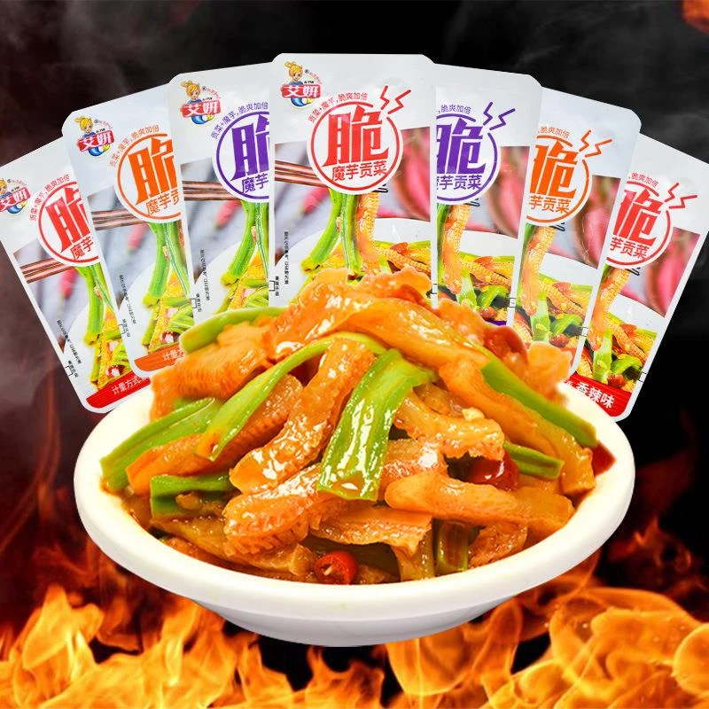 艾妍魔芋贡菜香辣味蒜香味酸辣味酱腌菜零食解馋追剧食品卖