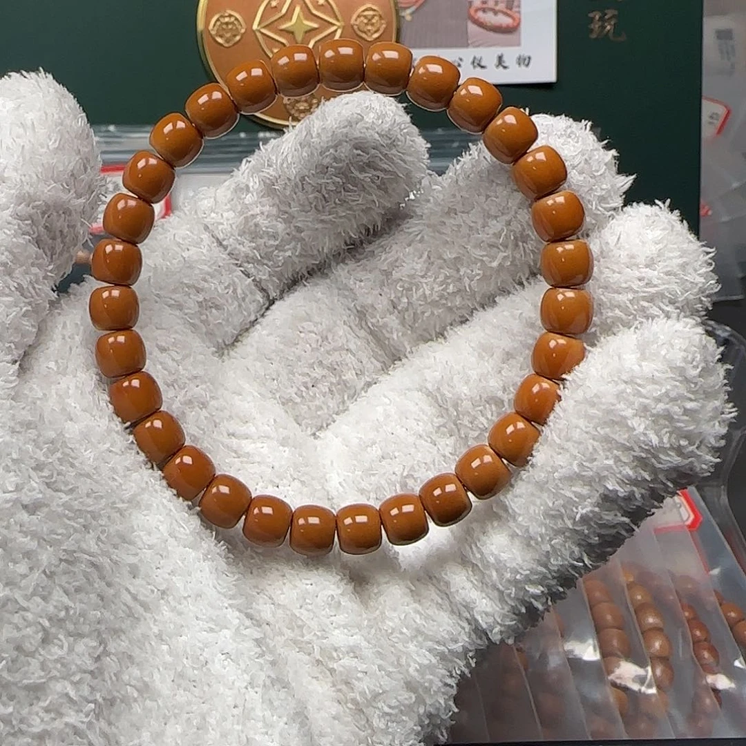 橄榄核手串/手链7.5mm老挝正三花面无白核尖手串毕业级