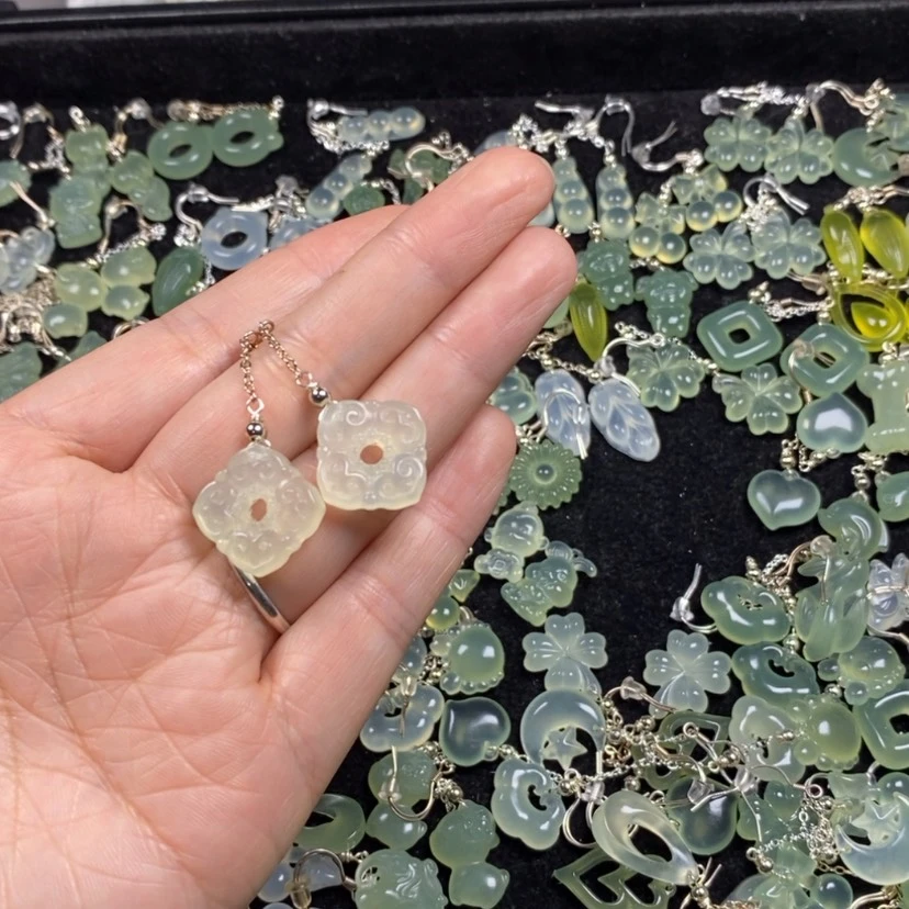 【闪购商品】未镶嵌蛇纹石玉挂件耳饰耳环项链