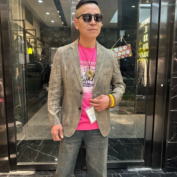 25年春季新款正品Laofoye男士休闲百搭时尚潮流轻奢单西