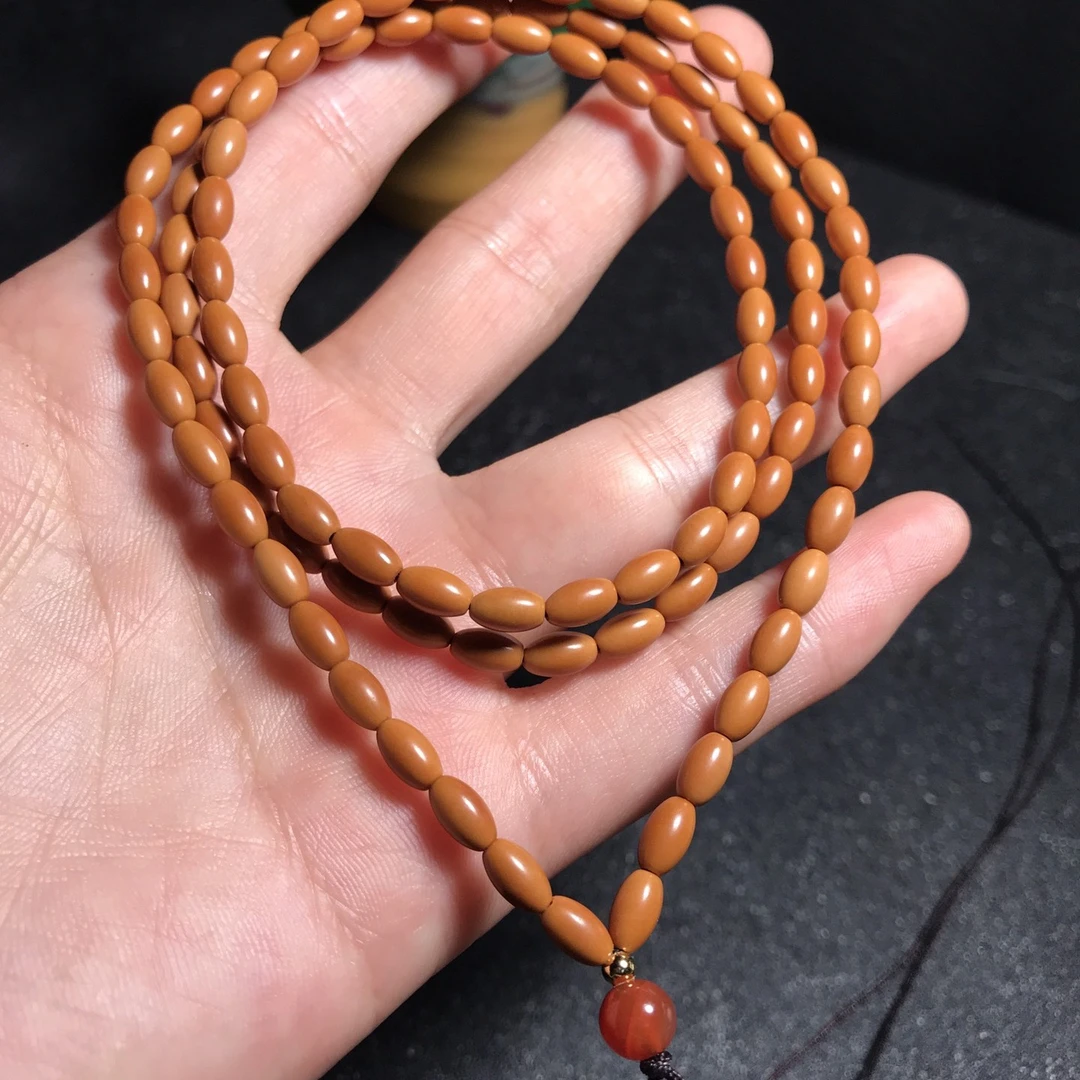橄榄核7*4mm大米珠吊坠绳长串脖挂配饰可DIY男女通用文玩配饰
