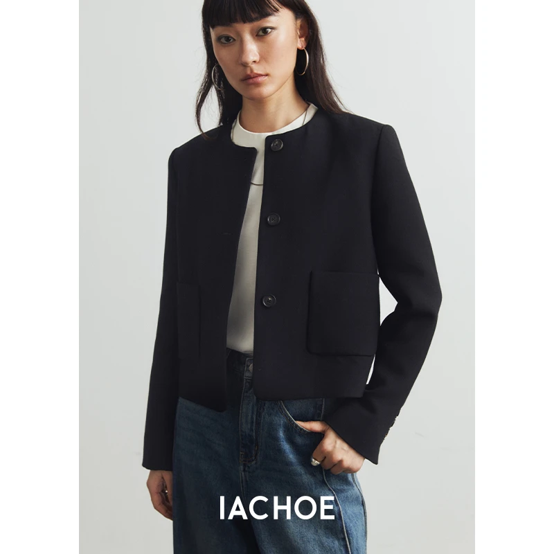 IACHOE清冷风短款箱型外套3521507002