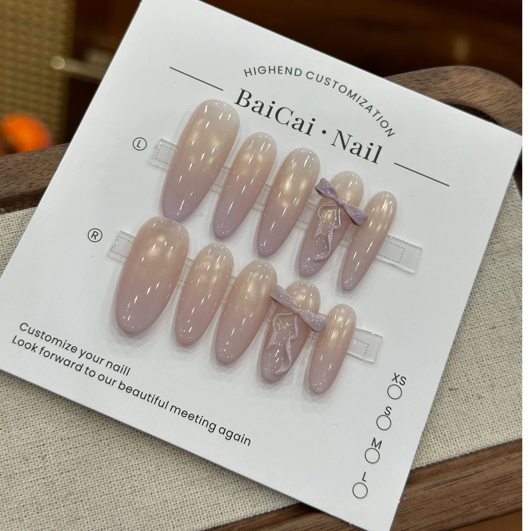 白菜家少女发带手工穿戴甲甲片新款显白高级感美甲纯手工美甲片