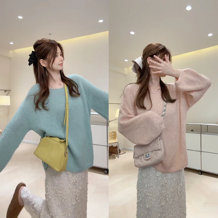 【调色盘】 四色马海毛罩衫针织衫 JA01