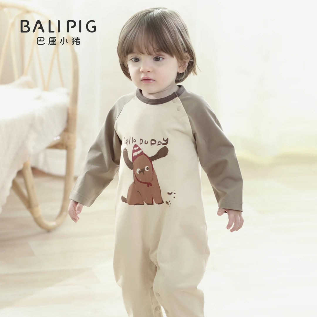 宝宝连体衣男宝春秋季哈衣2025年新款超萌可爱爬服新生儿婴儿衣服