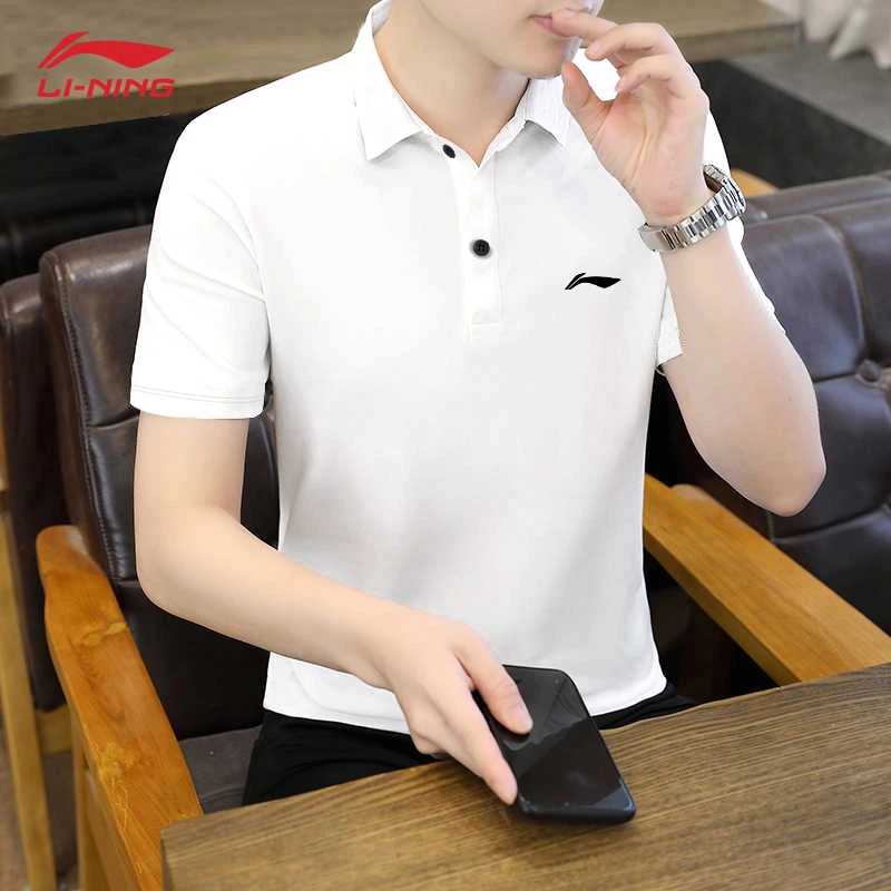 李宁速干polo衫男款夏季新款休闲透气百搭翻领商务时尚纯色短袖男