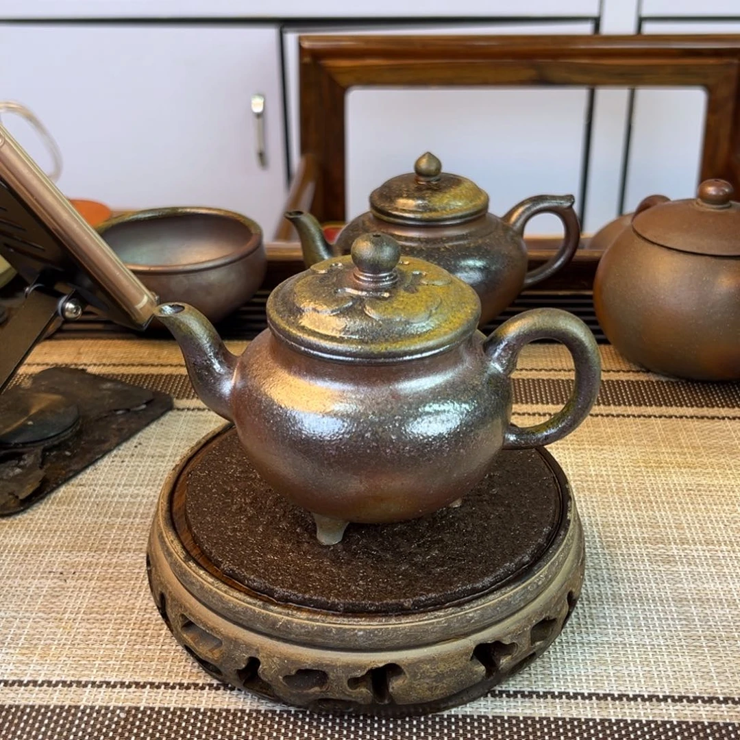 紫砂茶壶底槽清柴烧180cc