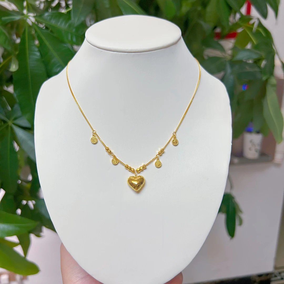 水贝黄金平安喜乐蹦迪爱心套链精美【不支持7天无理由退换货】