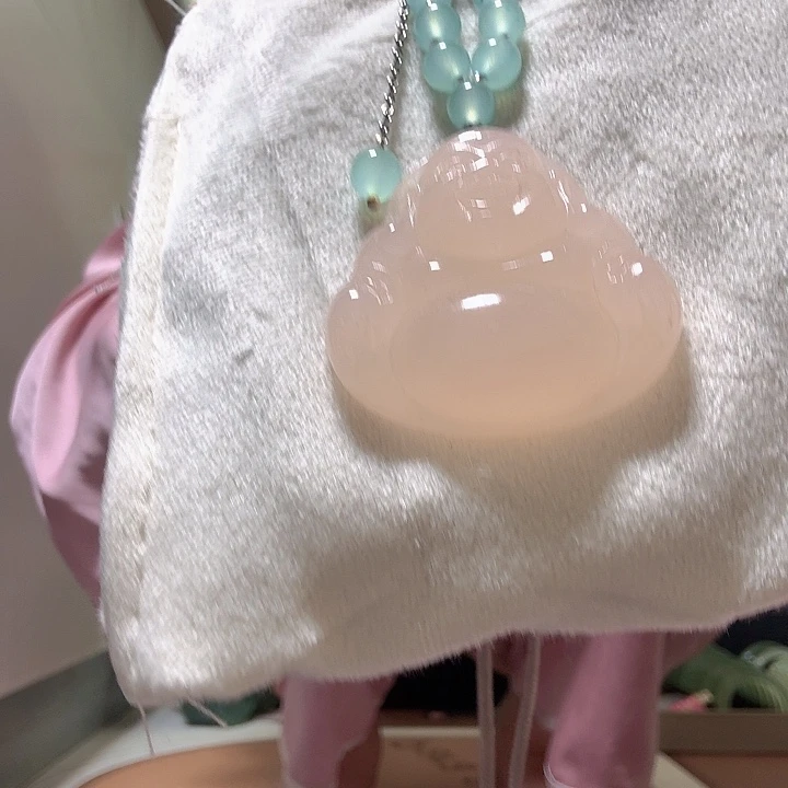石英质玉未镶嵌藕粉佛公