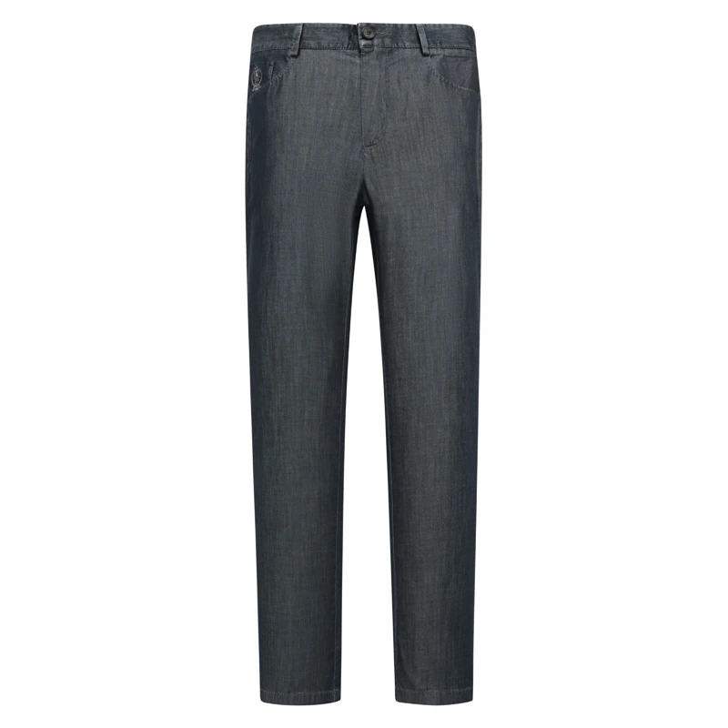 AB1182邦纳春夏厚度男式牛仔裤 棉中腰修身商务休闲长裤 深灰
