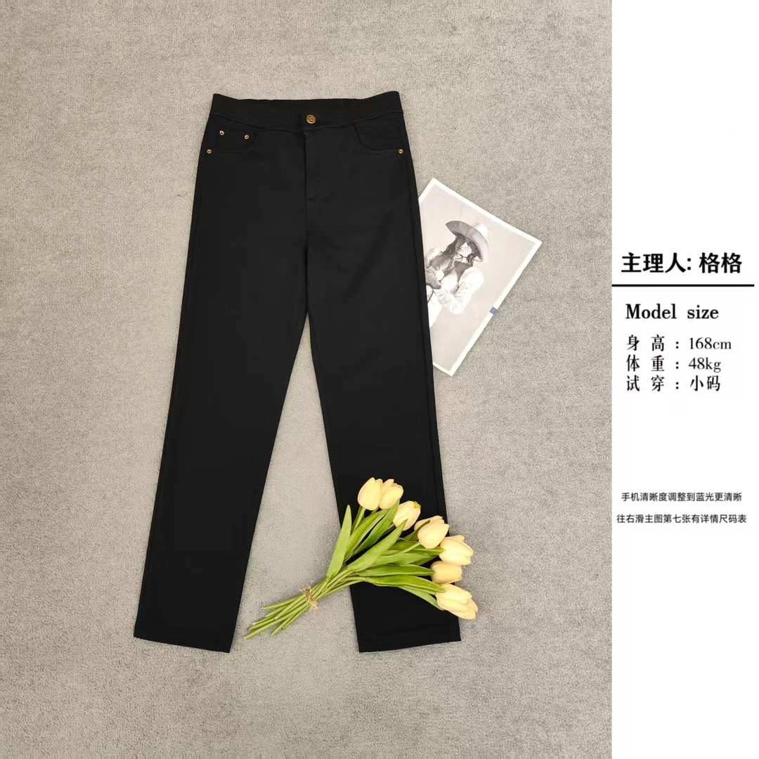 【格小姐】398-2秋季新款潮流设计感简约显瘦通勤时尚百搭烟管裤女