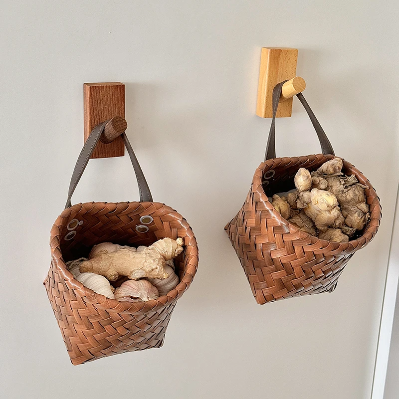 姜蒜收纳筐壁挂厨房放生姜大蒜小篮子墙上置物篮挂篮杂物篮整理筐