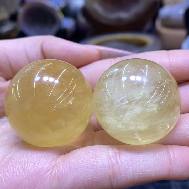 未镶嵌珠宝半成品紫晶冰州黄球