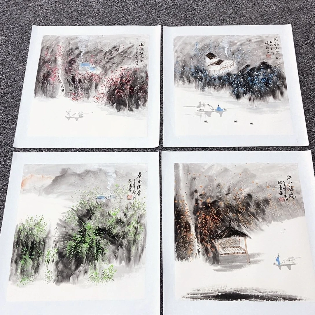 国画砚清三尺斗方精品佳作