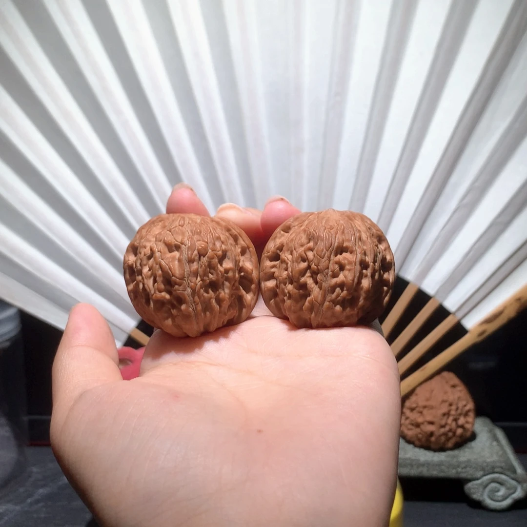 吊坠文玩核桃红皮磨盘05710