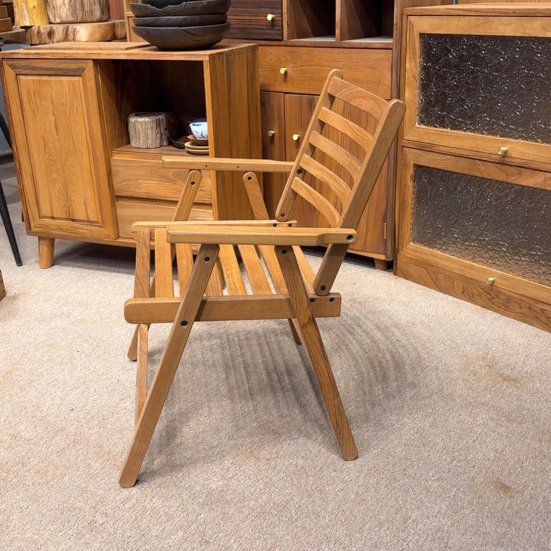 遇***其它金属缅甸柚木折叠椅