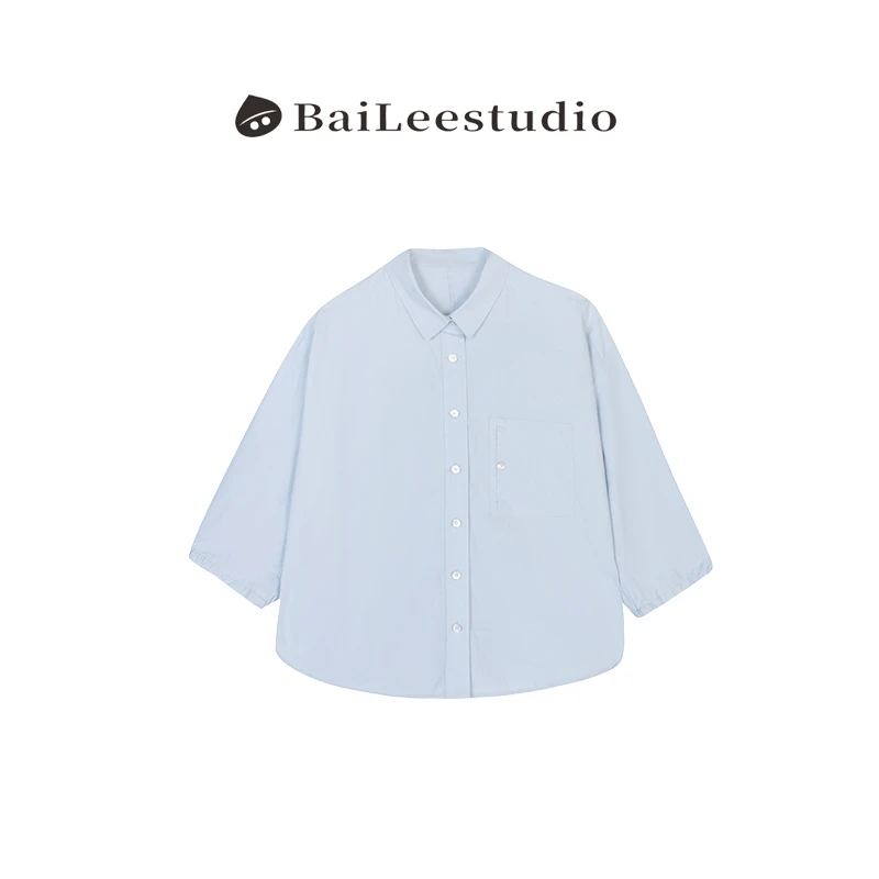 【柏栗良品】2025春夏新品~韩范口袋百搭翻领气质衬衫LXJ2148