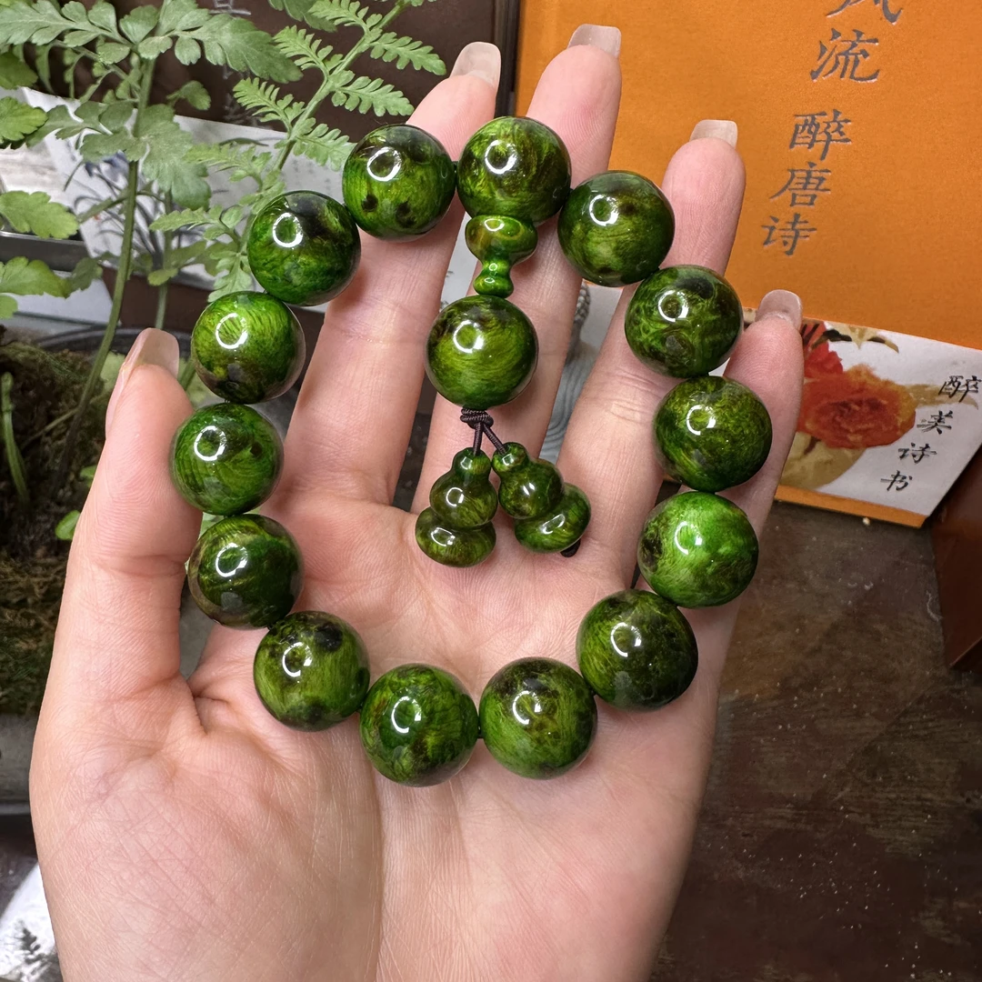 正宗帝王血龙木1.6佛珠文玩手串手链首饰男女本命年高透光