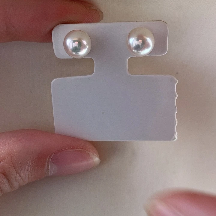 海水珍珠耳饰银S925镶嵌8mm ak