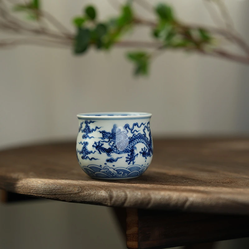 【栗子严选】栗子严选海水双龙钱袋子杯陶瓷纯手工moshe459