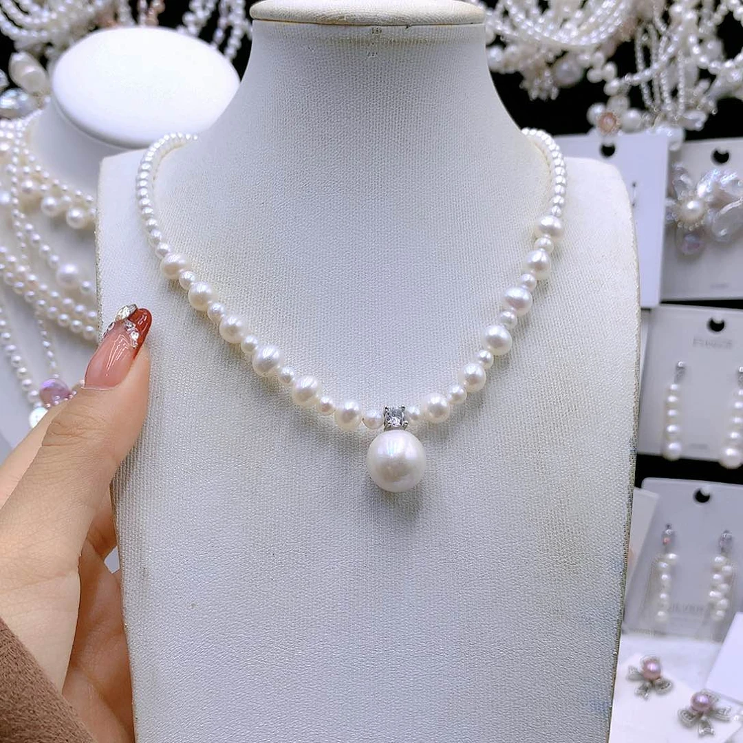 银S925镶嵌耳饰淡水珍珠