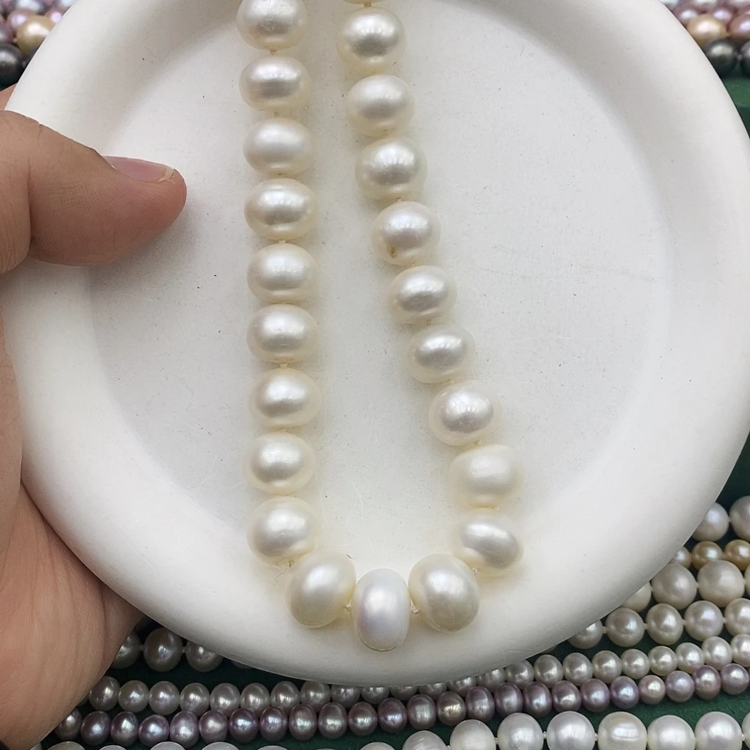 未镶嵌项链淡水珍珠12-13无核冷白