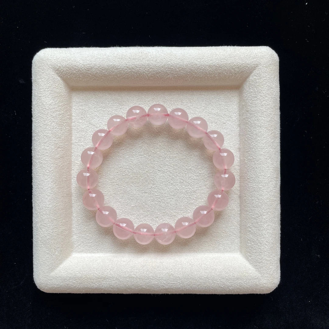 天然西柚粉水晶手串10mm