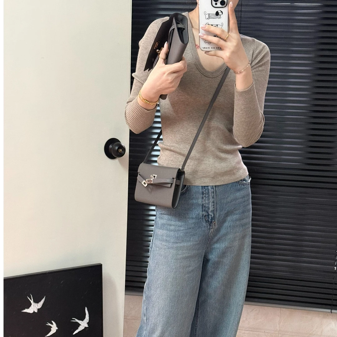 【年终大促福特价利款不退不换】全手缝蜡线小凯可斜挎长钱包