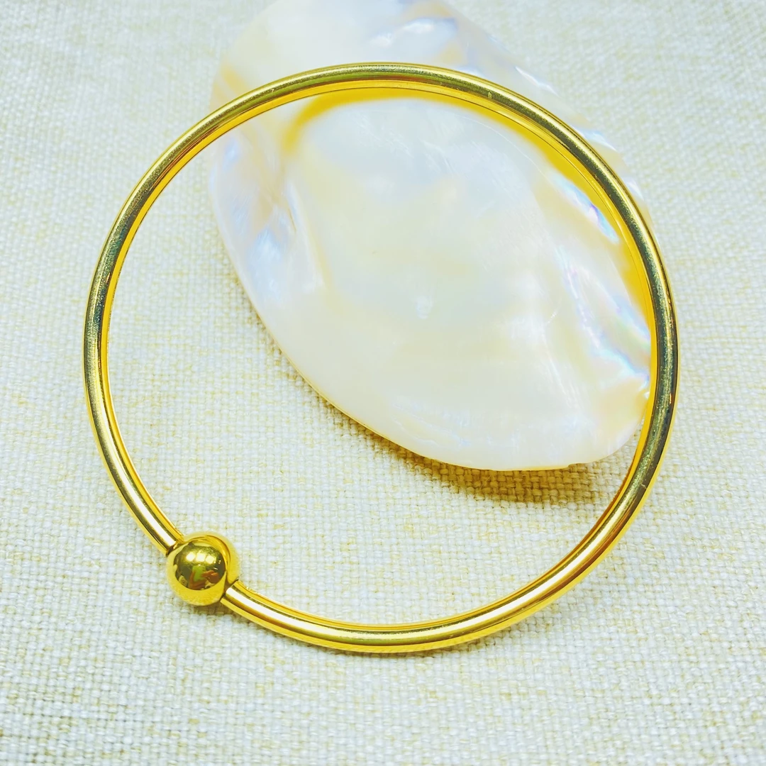 BG0114黄色精品光面球开口手镯多样性发货16581