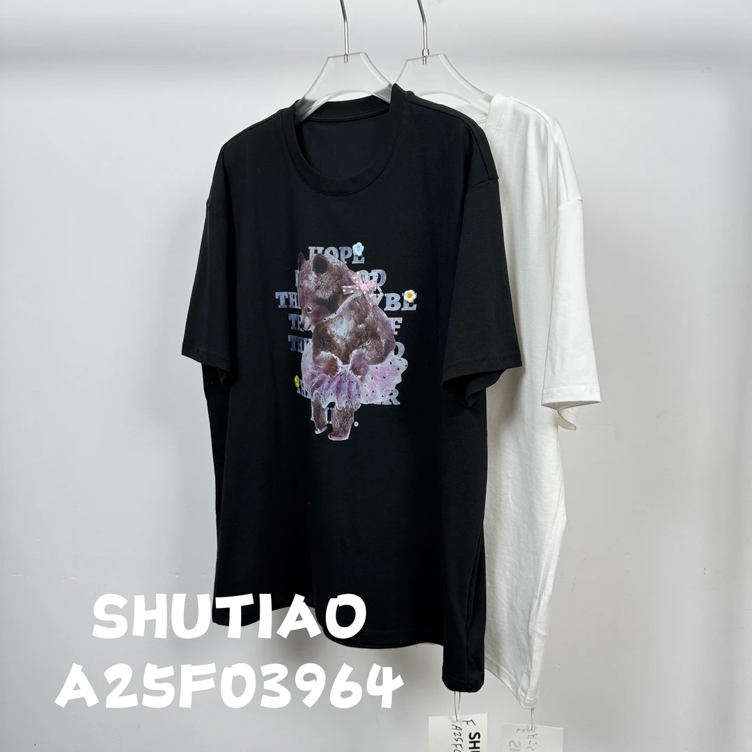 【SHUTIAO】2025夏季：新款小众设计款T恤A25F03964