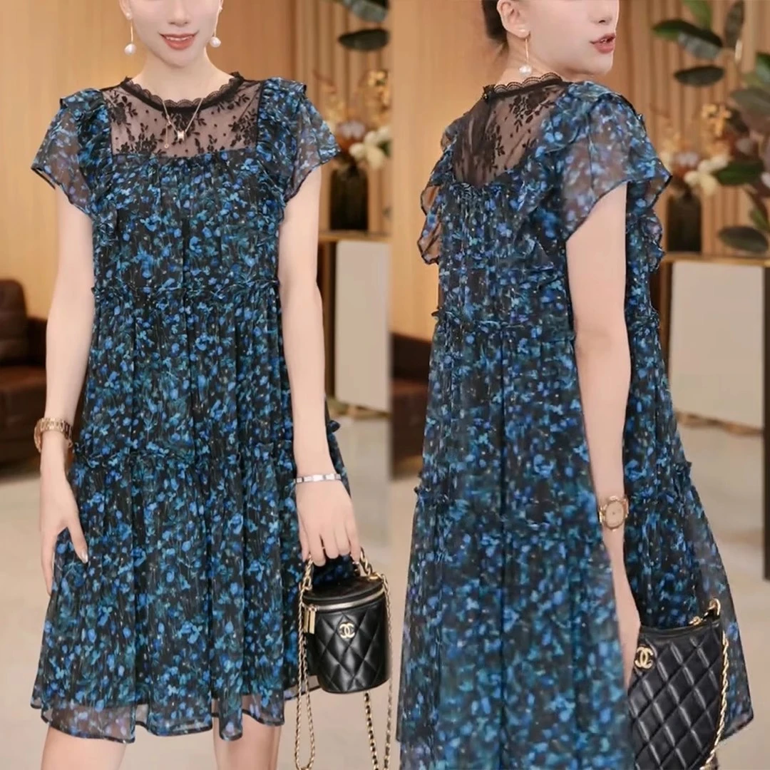 复古显白显瘦高级感国风长裙2025夏季新款成熟百搭时尚短袖连衣裙