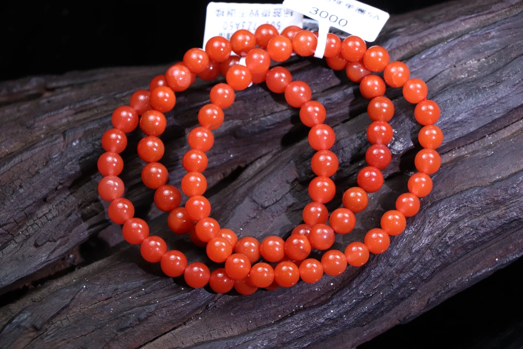 1原矿无优化天然南红保山西山杨柳单圈6mm左右多样性发一条微色差